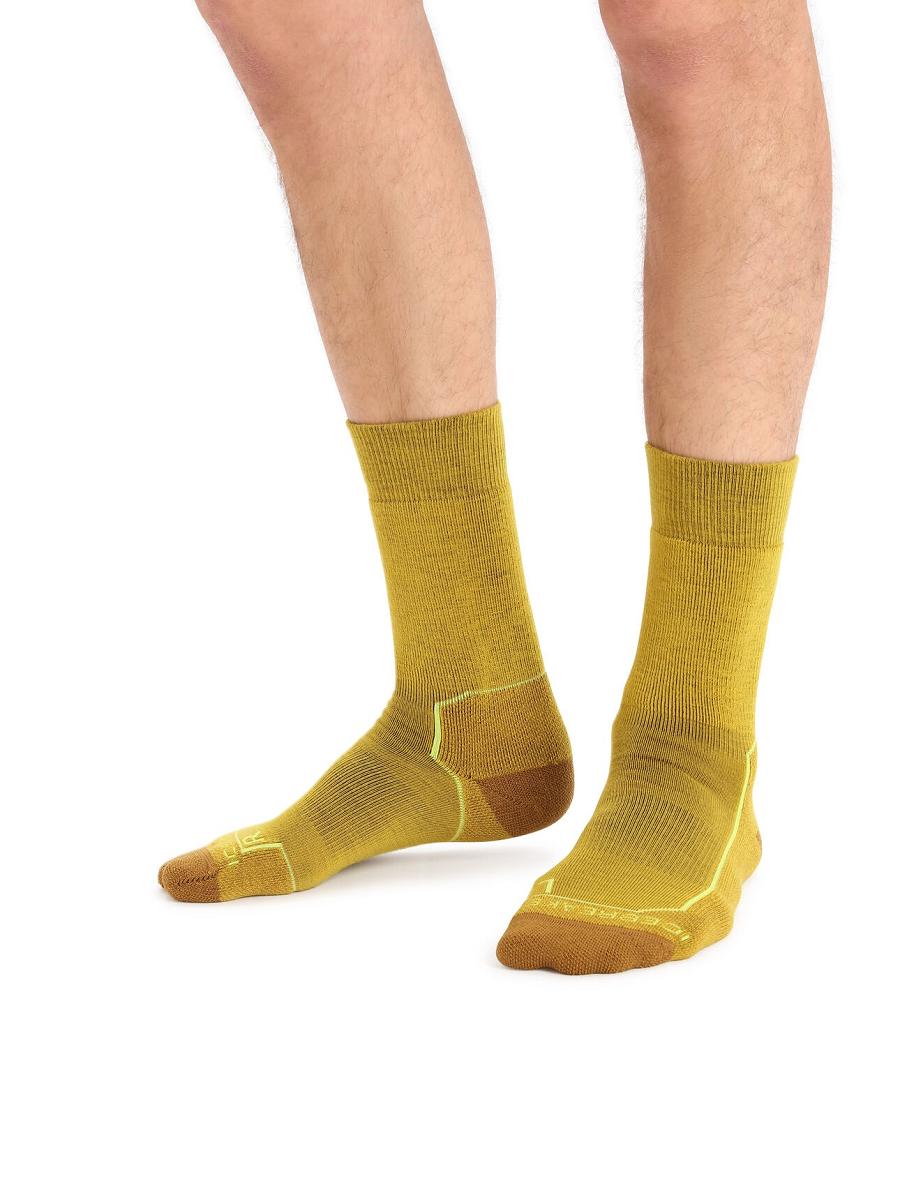 Silent Gold / Clove Men's Icebreaker Merino Hike+ Medium Crew Socks | USA 1022ILHS